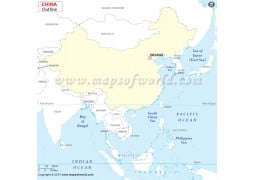 China Outline Map  - Digital File