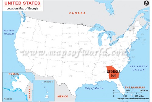 Georgia State Location Map(USA)