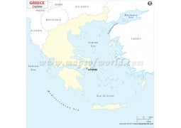 Greece Outline Map  - Digital File