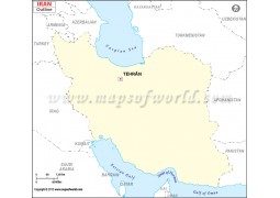 Iran Outline Map - Digital File