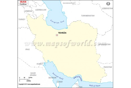 Iran Outline Map
