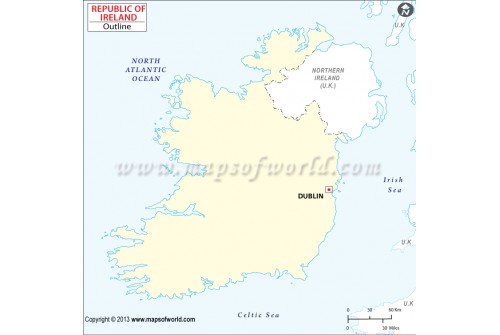 Ireland Outline Map 