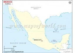 Mexico Outline Map - Digital File