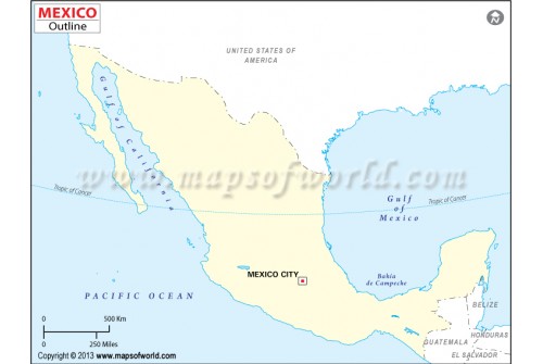 Mexico Outline Map