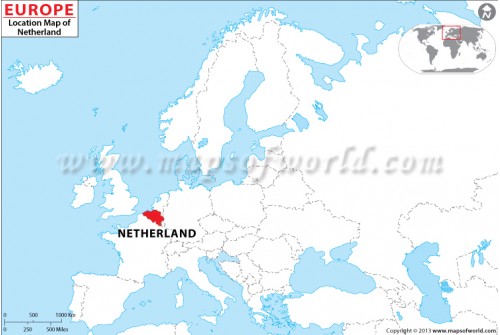 Netherlands Location on World Map