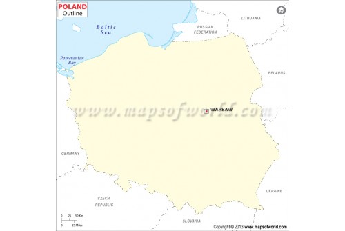Poland Outline Map