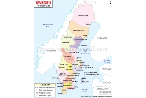 Political Map of Sweden
