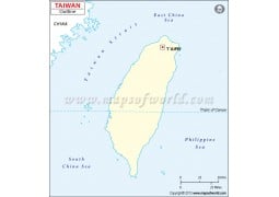 Taiwan Outline Map - Digital File