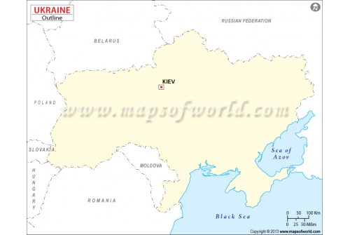 Ukraine Outline Map