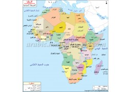Africa Political Map In Arabic - Digital File