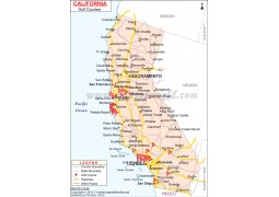 California Golf Courses Map - Digital File