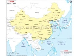 China Map with Cities - Digital File
