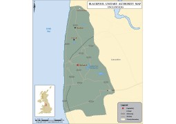 Map of Blackpool County, England - Digital File