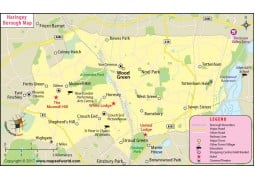 Haringey Borough Map, London - Digital File