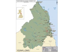 Map of Northumberland County, England - Digital File