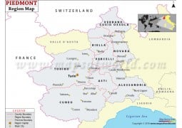 Piedmont Region Map - Digital File