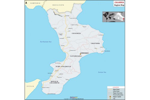 Calabria Region Map