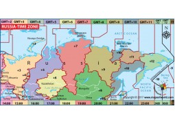 Russia Time Zone Map - Digital File