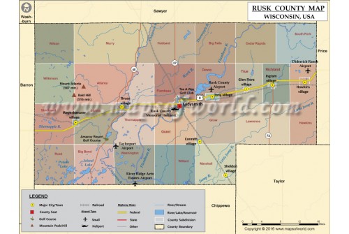 Rusk County Map