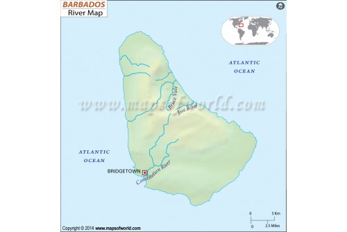 Barbados River Map