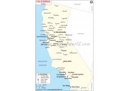 Map of California Cities - Digital File