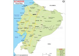 Ecuador Road Map - Digital File