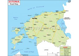 Estonia Road Map - Digital File