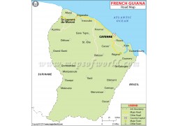 French Guiana Road Map - Digital File
