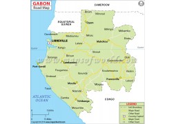 Gabon Road Map - Digital File