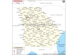 Georgia Map with Cities - Digital File