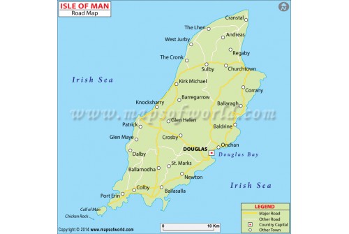 Isle Of Man Road Map