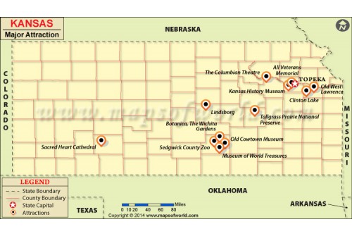 Kansas Major Attraction Map