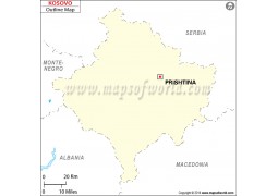 Kosovo Outline Map - Digital File