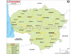 Lithuania Road Map - Digital File