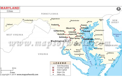 Maryland Cities Map