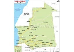Mauritania Road Map - Digital File