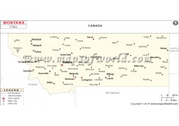 Montana Map with Cities - Digital File