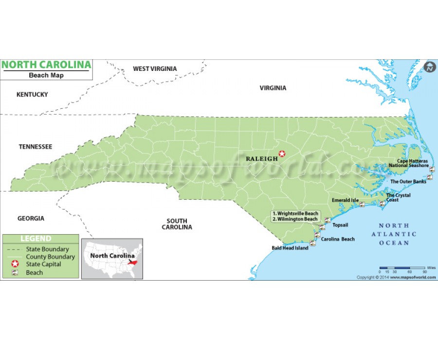 Buy North Carolina Beach Map