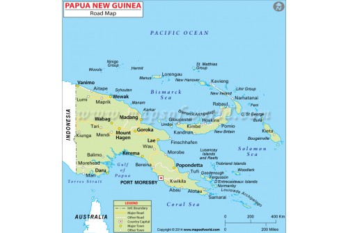 Papua New Guinea Road Map