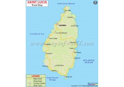St Lucia Road Map - Digital File