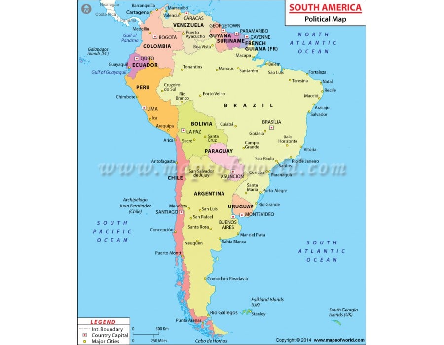 Buy Physical Map Of South America Maps Of The World
