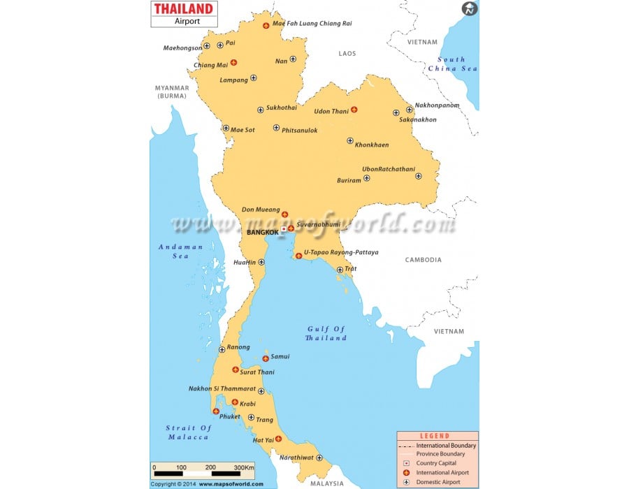 Buy Thailand Airports Map