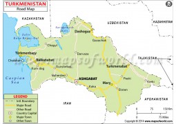 Turkmenistan Road Map - Digital File
