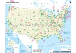 US Telephone Area Code Map - Digital File