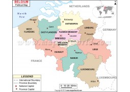 Belgium Political Map  - Digital File