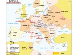 Europe 1945 The Second World War Digital Map - Digital File