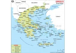 Greece Road Map - Digital File