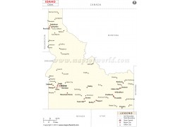 Idaho Map with Cities - Digital File