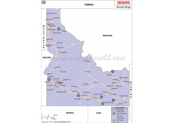 Idaho Road Map - Digital File