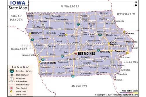 Iowa State Map 